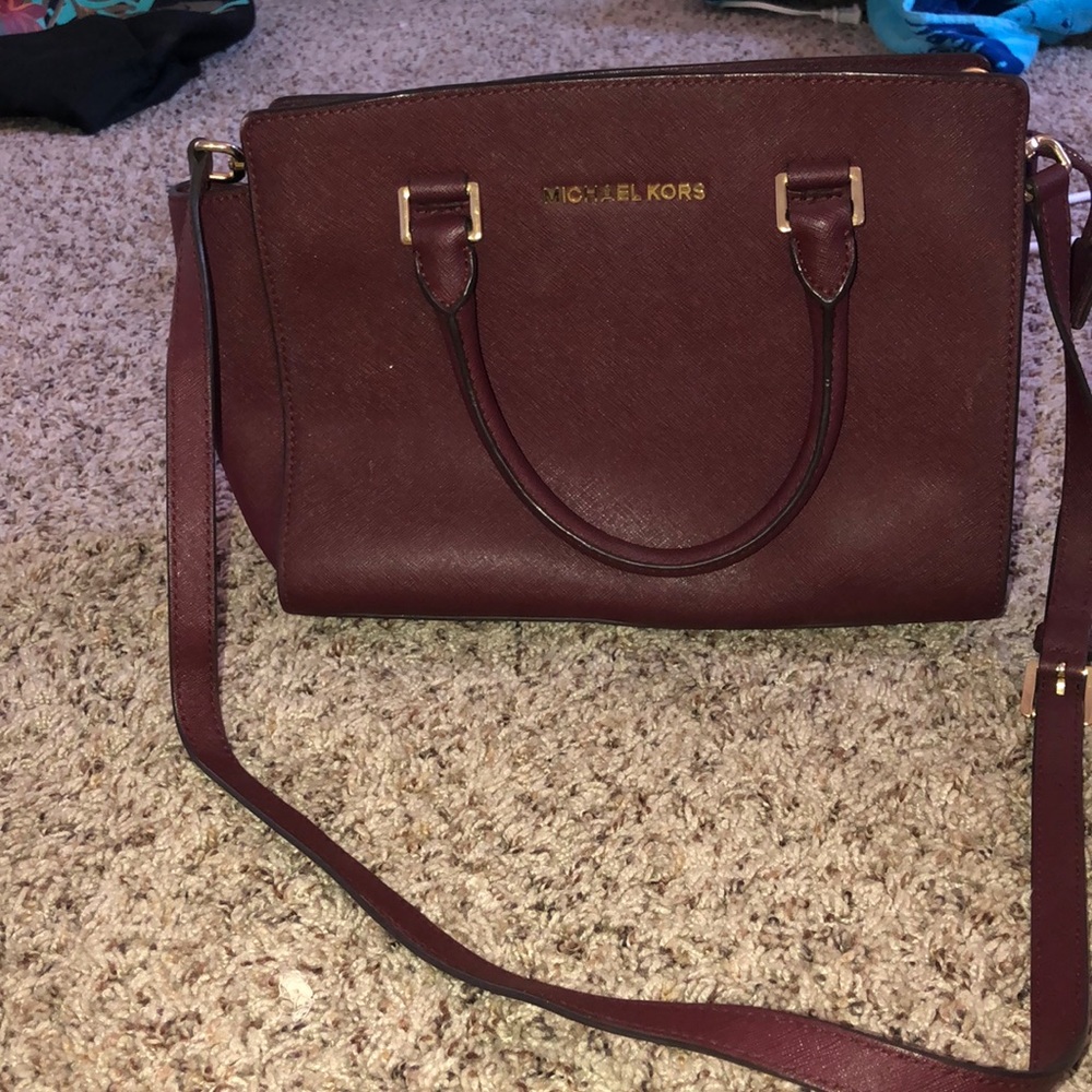 *AUTHENTIC* Michael Kors purse — red wine color